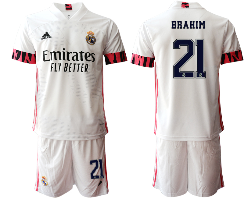Men 2020-2021 club Real Madrid home #21 white Soccer Jerseys1